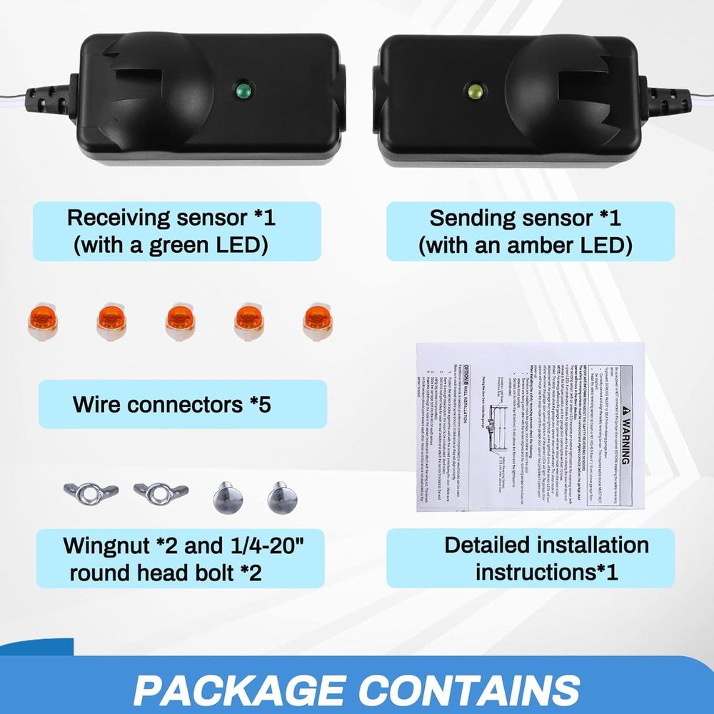 Werhoo Universal 41A5034 G801CB-P Safety Sensor Kit, Compatible with Liftmaster/Sears/Chamberlain/Craftsman Garage Door Operators Made
