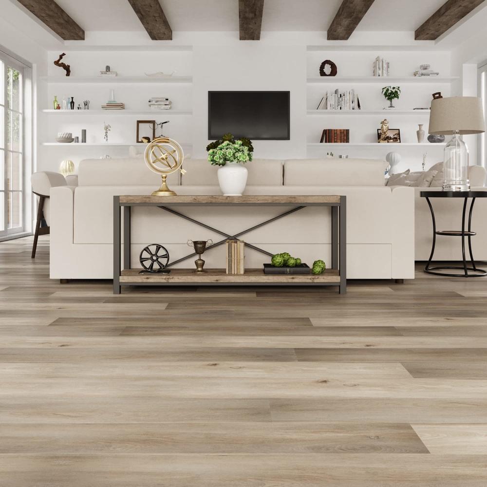 Generic Lucida Surfaces Luxury Vinyl Flooring Tiles | Interlocking Flooring for DIY Installation | Sample Wood Look Plank | Jasper | Ma