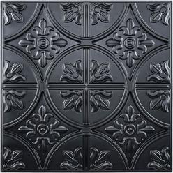 Art3d Drop Ceiling Tiles 2x2, Glue-up Ceiling Panel, Fancy Classic Style in Black