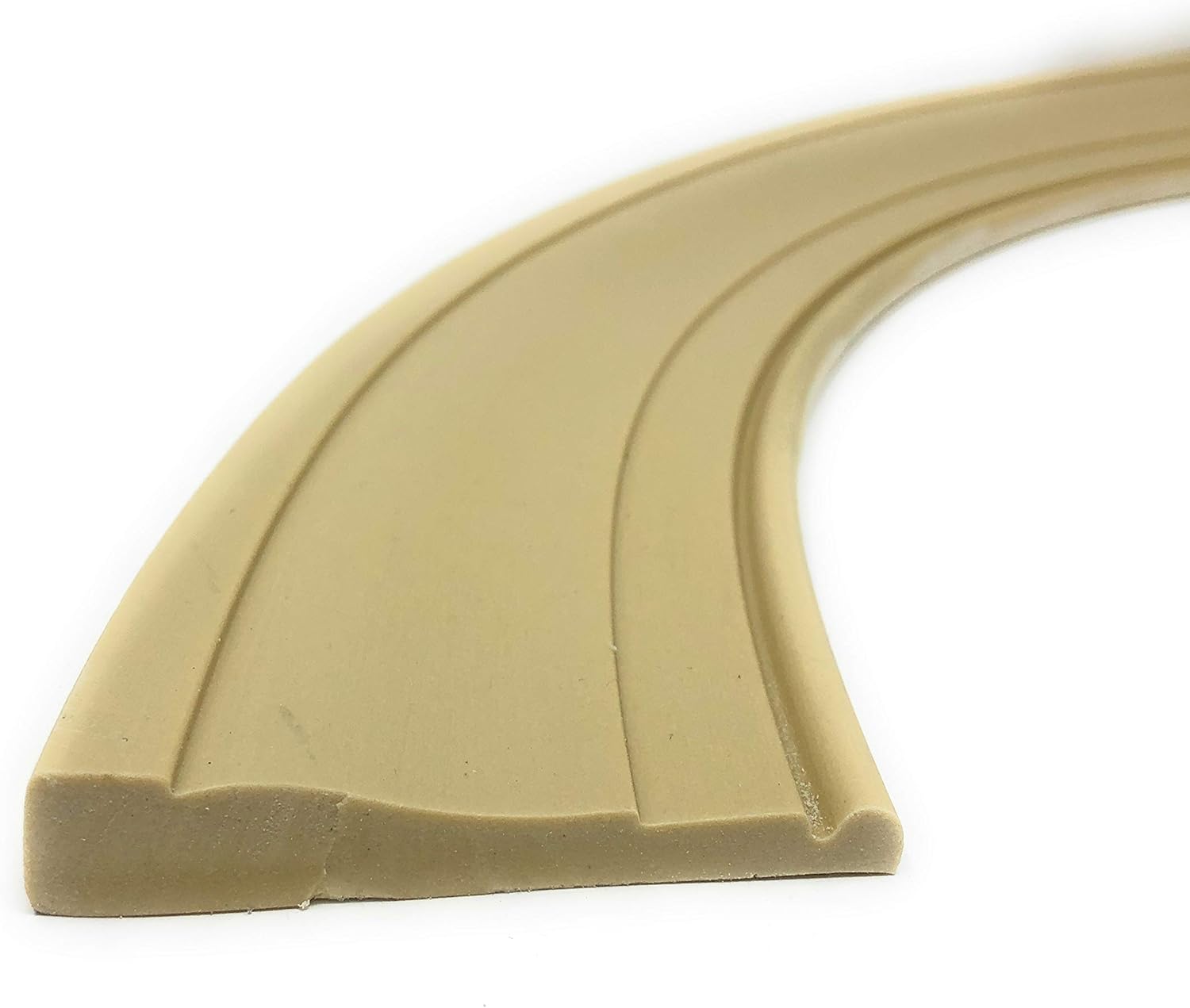 FLEXTRIM #445: Flexible Casing Molding: 11/16" Thick x 3.25" Wide - PRE Curved to fit Half Round Windows 42" to 56"