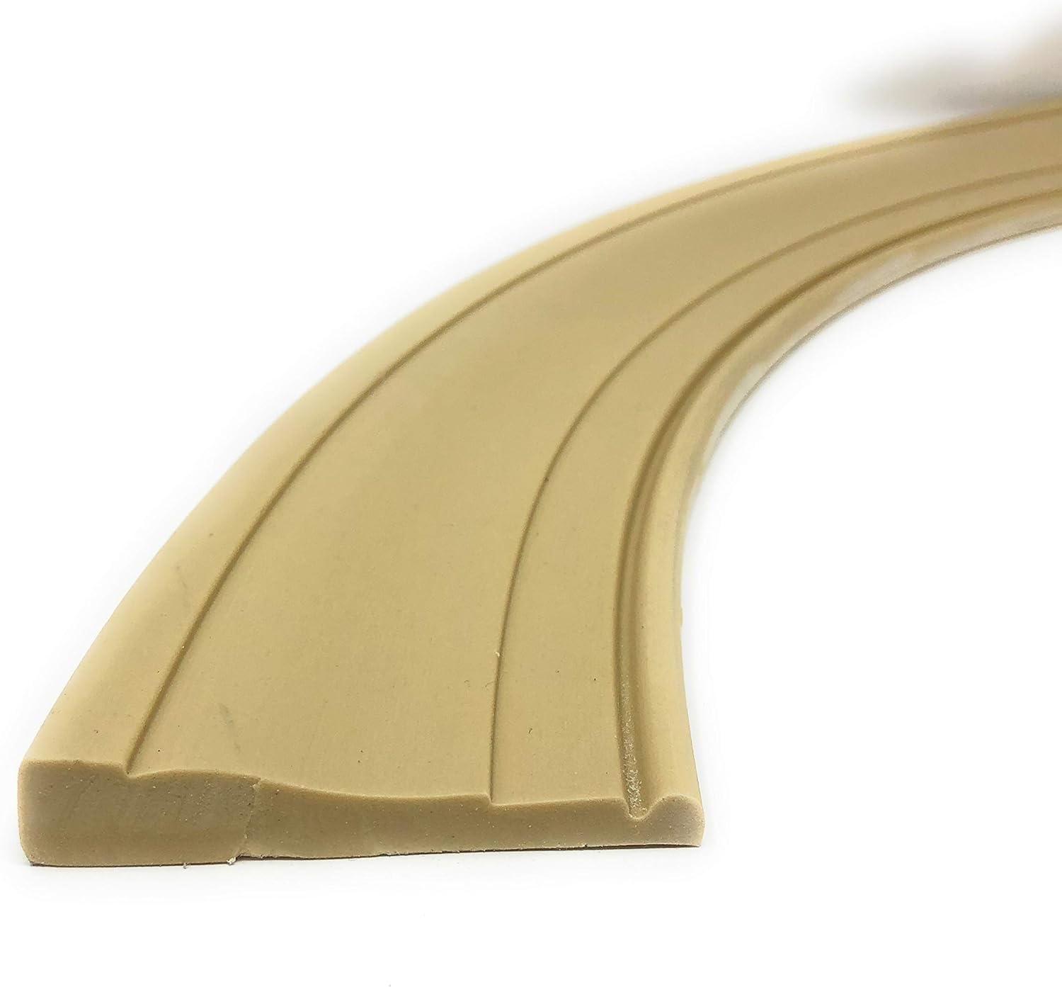 FLEXTRIM #445: Flexible Casing Molding: 11/16" Thick x 3.25" Wide - PRE Curved to fit Half Round Windows 42" to 56"