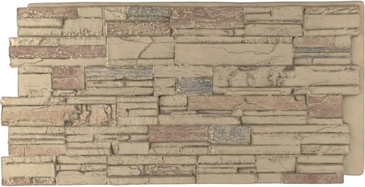 EKENA MILLWORK PNU24X48CACO Cascade Stacked Stonewall Faux Stone Siding Panel, 48 5/8"W x 24 3/4"H x 1 1/4"D, Co