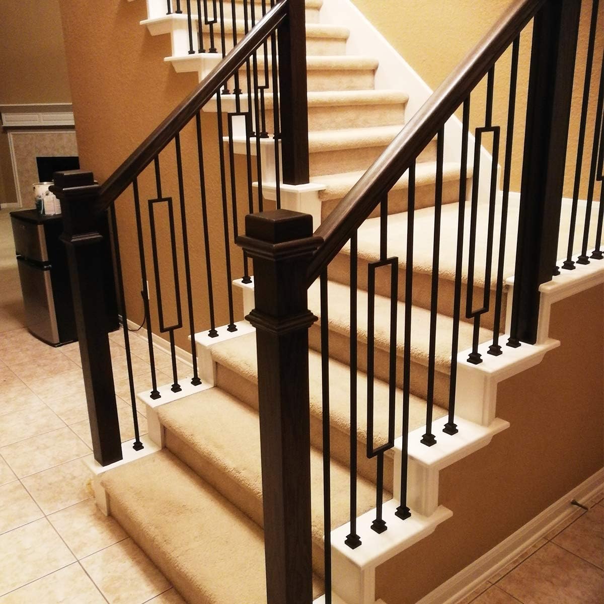 Affordable Stair Parts&#194;&#174; Stair Railing Balusters (Contractor Pack of 10) Stair Parts 1/2" Plain Bar Iron Spindle Hollow Square Metal Balusters (Rea