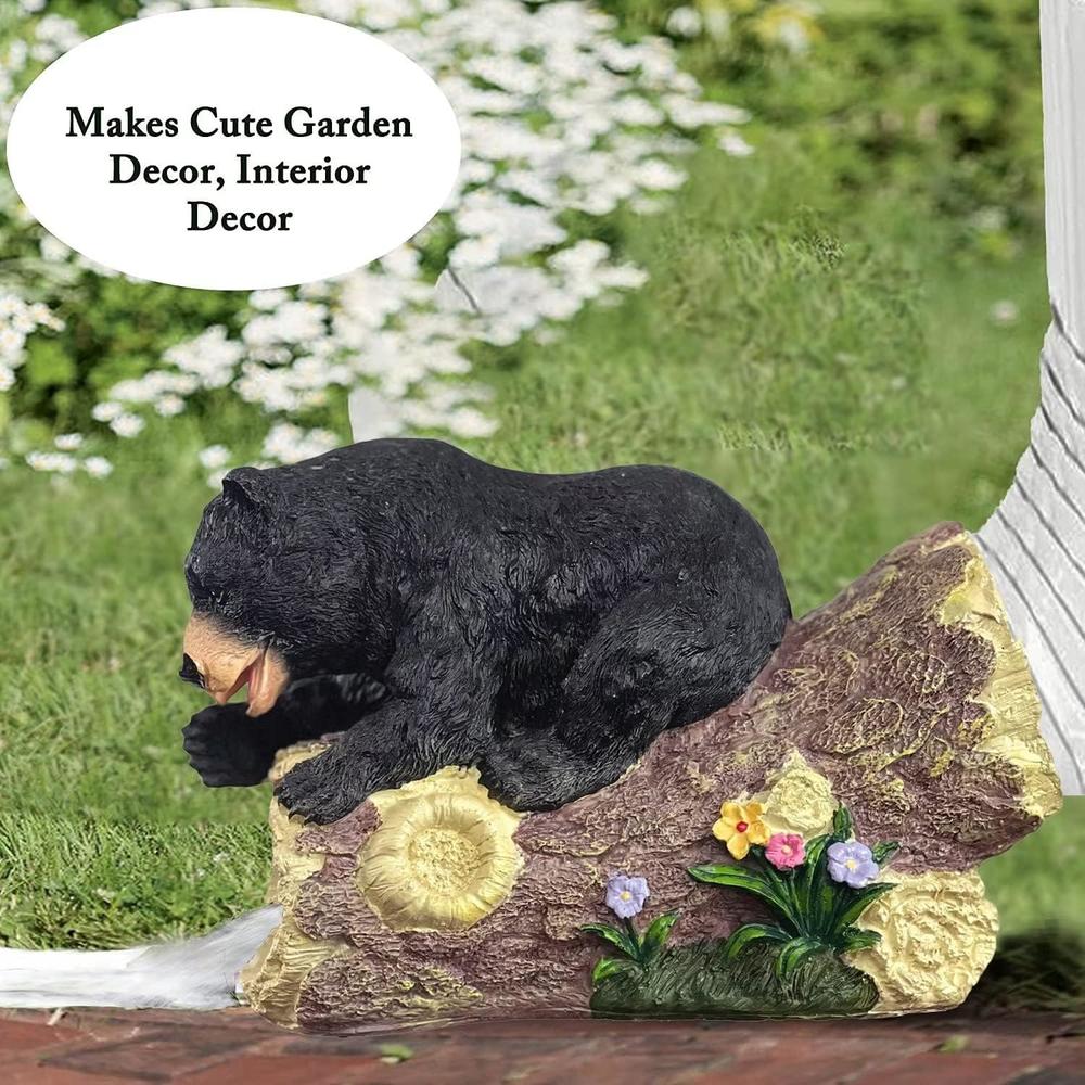 GARDEN WHISPER Outdoor Statue for Downspout Extension, Curious Bear Shape Downspout Diverter Garden Decorative, Whimsical Full Color Downspout
