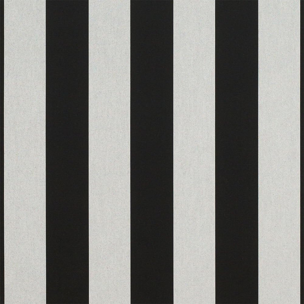 Sunbrella Beaufort Black/White 6 Bar #5704-0000 Awning / Marine Fabric