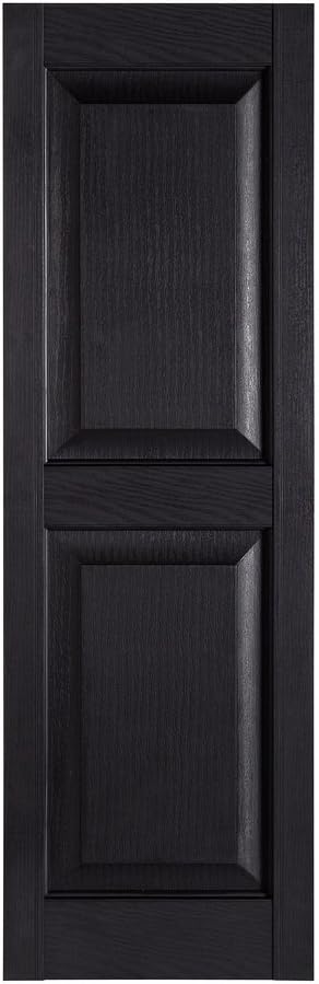 Perfect Shutters, Inc. Perfect Shutters Premier Raised Panel Exterior Decorative Shutter, 15" x 67", Black