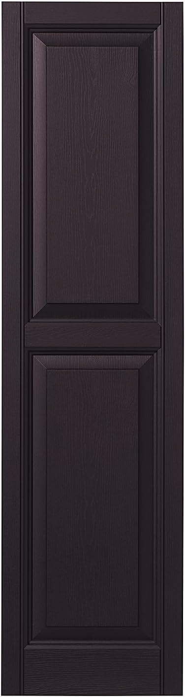 PlyGem Shutters and Accents Ply Gem Shutters and Accents VINRP1563 33 Raised Panel Shutter, 15", Black