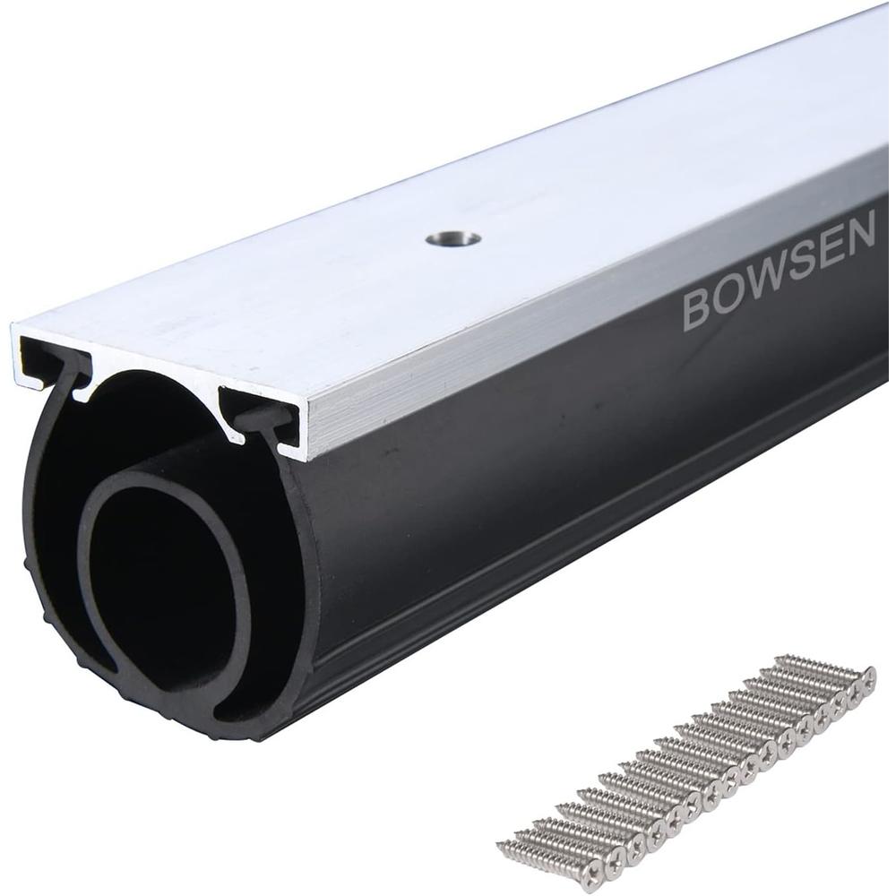 BOWSEN LTD BOWSEN Heavy-Duty U+O Ring Universal Garage Door Bottom Seals Weatherstrip Rubber with Aluminum Track Retainer Kit (16FT)