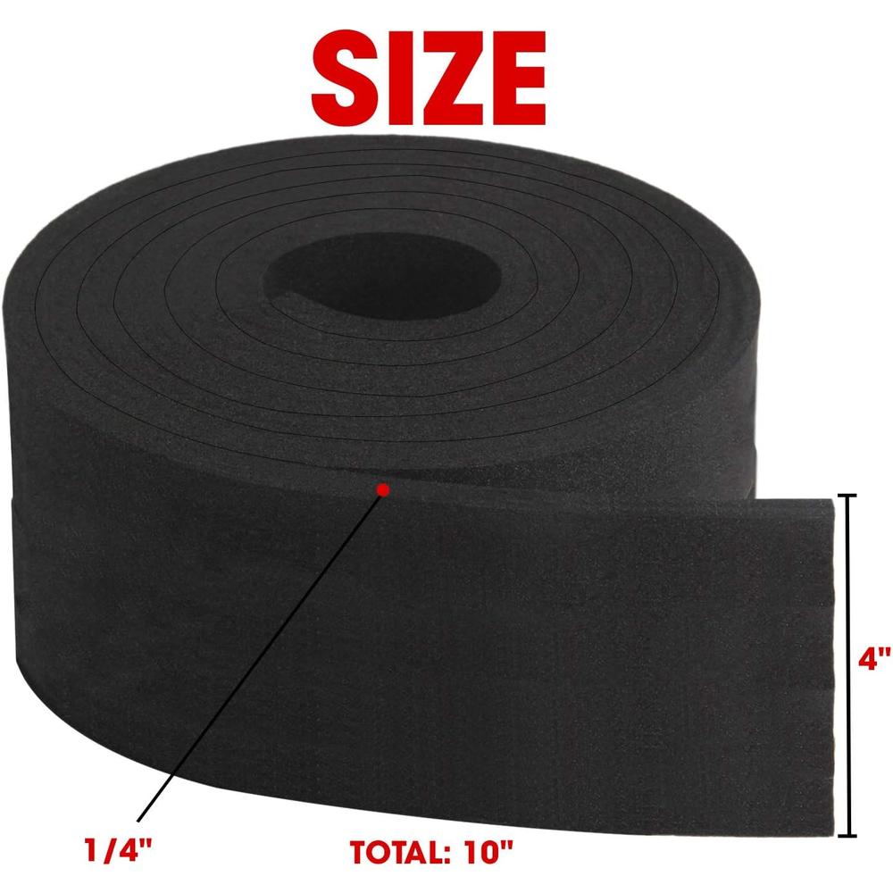 Dualplex Neoprene Foam Strip Roll , 4" Wide x 10' Long x 1/4" Thick, Weather Seal High Density Stripping &#226;&#128;