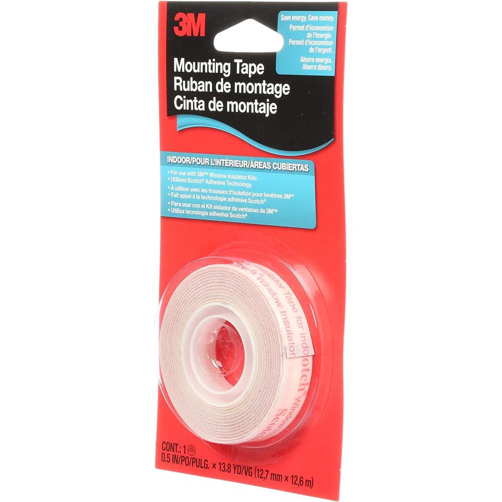 3M Window Film Mounting Tape, Indoor Use, Easy to Apply, 1/2 in. by 13.8 yd. Roll