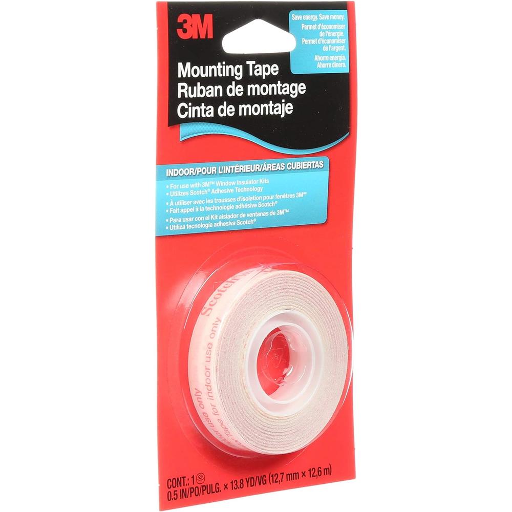 3M Window Film Mounting Tape, Indoor Use, Easy to Apply, 1/2 in. by 13.8 yd. Roll