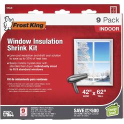 Frost King V73/9H Indoor Shrink Window Kit 42 62-Inch, Clear, 9-Pack