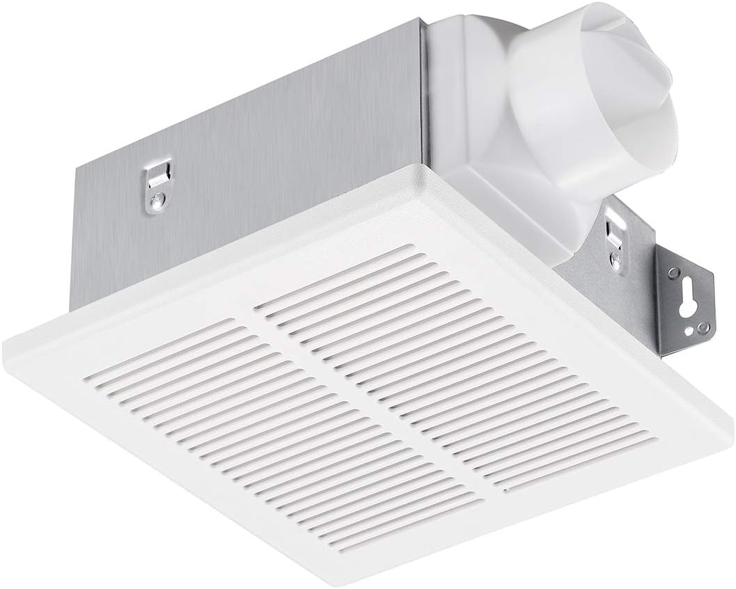 Tech Drive Bathroom fan 50 CFM, 1.0Sone DC Motor with No Attic access Needed Installation,Very Quiet Ventilation and Exhaust Fan, Ceiling