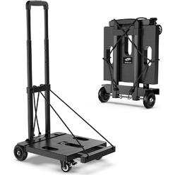 SPACEKEEPER Foldable Hand Truck Dolly, 265 LB Folding Luggage Cart with Wheels, Portable Flatbed Cart Collapsible Hand Truck for Luggage, T