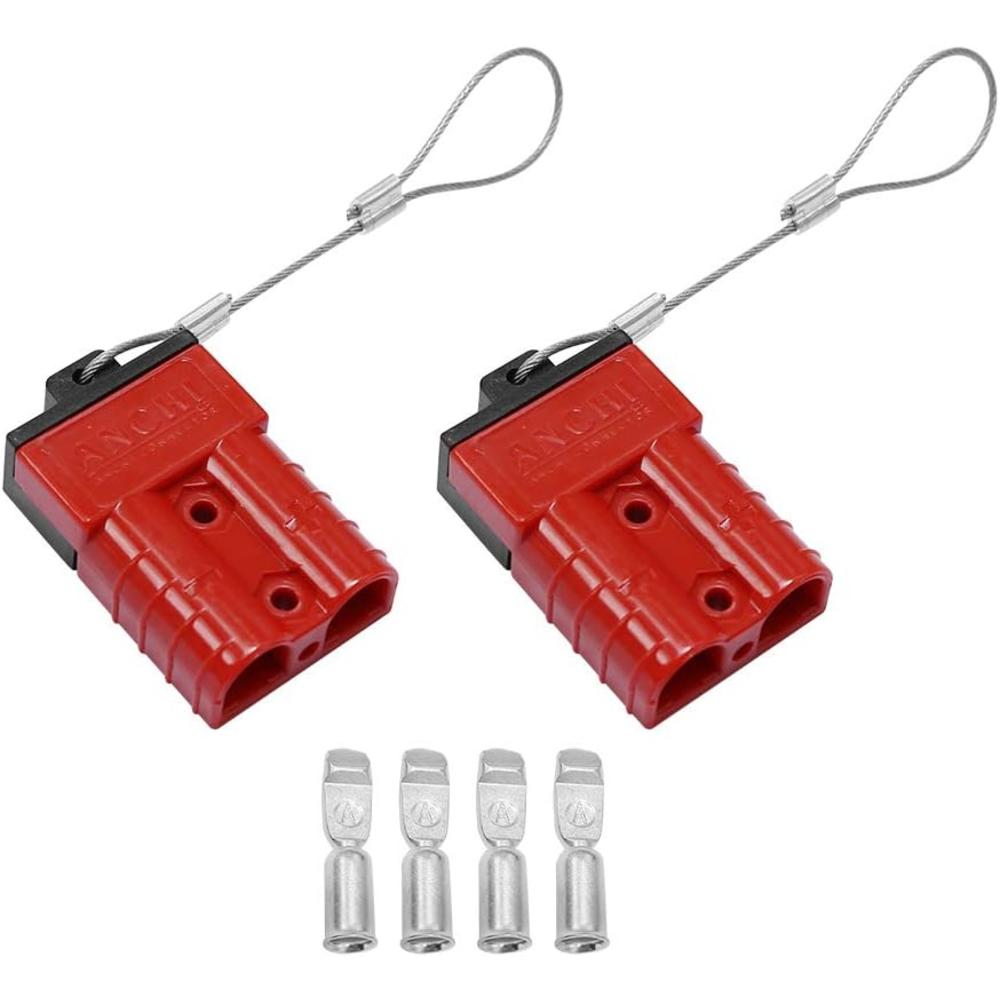 ZUDKSUY 2-Pack 6-10 Gauge Wire 50A Battery Red Quick Connect