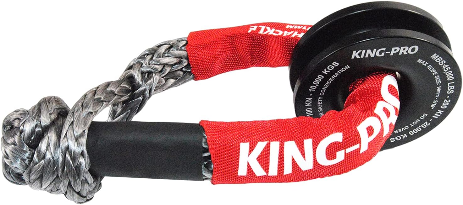 KING-PRO Recovery Ring 7/16"x20" Soft Shackle 35,000lbs Breaking Strength with Snatch Ring 45,000lbs for Full-Size Truck Large
