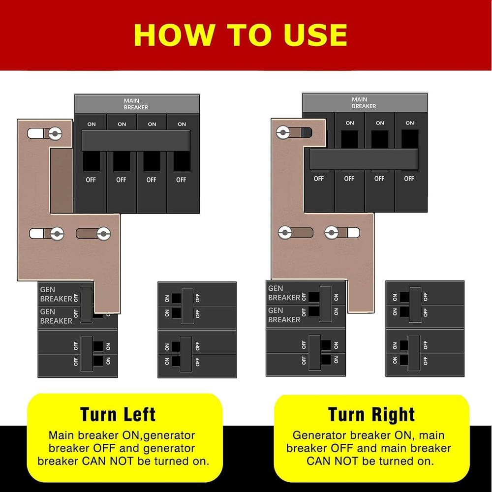 Generic Generator Interlock Kit Compatible with GE General Electeric Vertical Main 150 and 200 AMP Panels, 2 1/4 Inch Spacing Between M