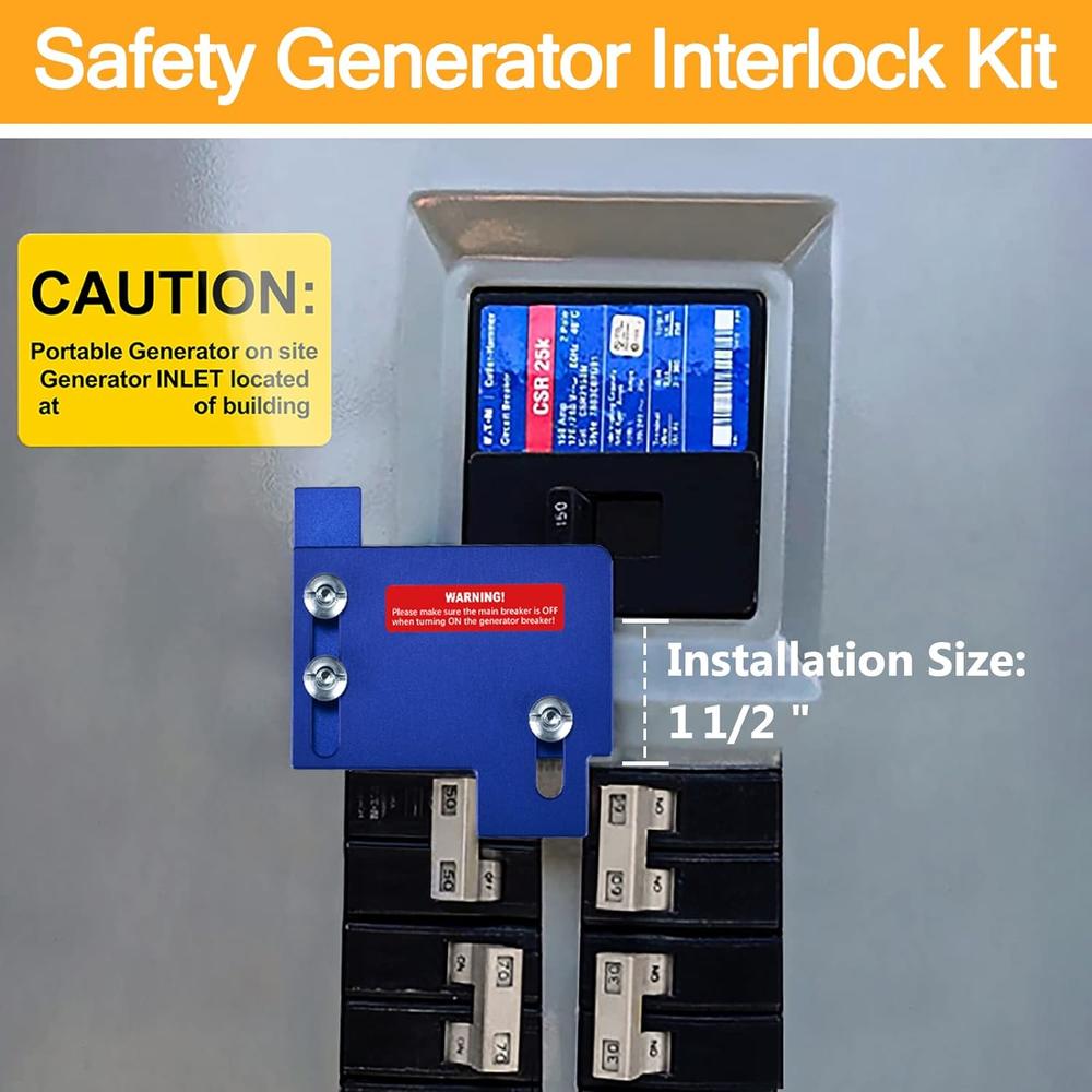 Generic ACANORA Generator Interlock Kit for Horizontal Main Cutler Hammer CH Series TAN Breaker 150 or 200 amp Panels, Anodized Surface