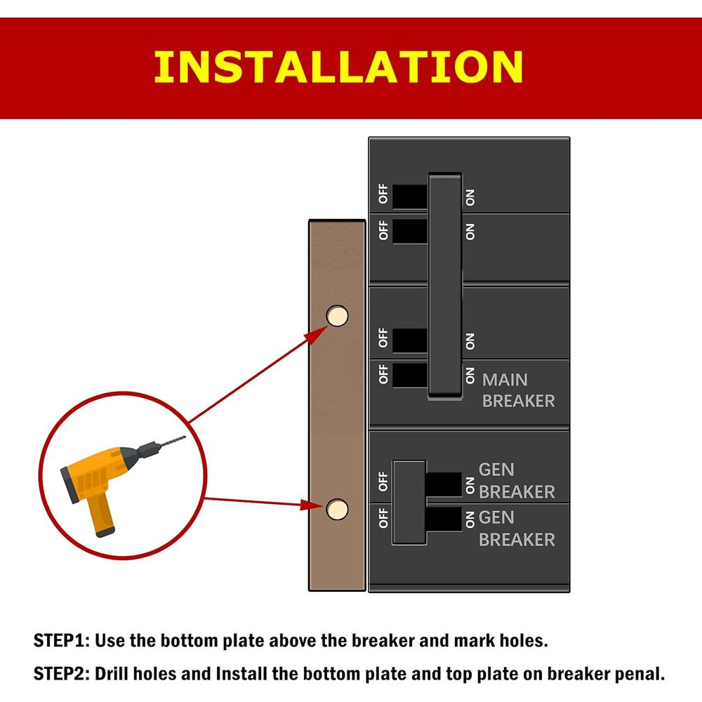 Natupal Generator Interlock Kit Compatible with Square D Generator Interlock Kit for Homeline Meter Main 150 or 200 amp Breaker