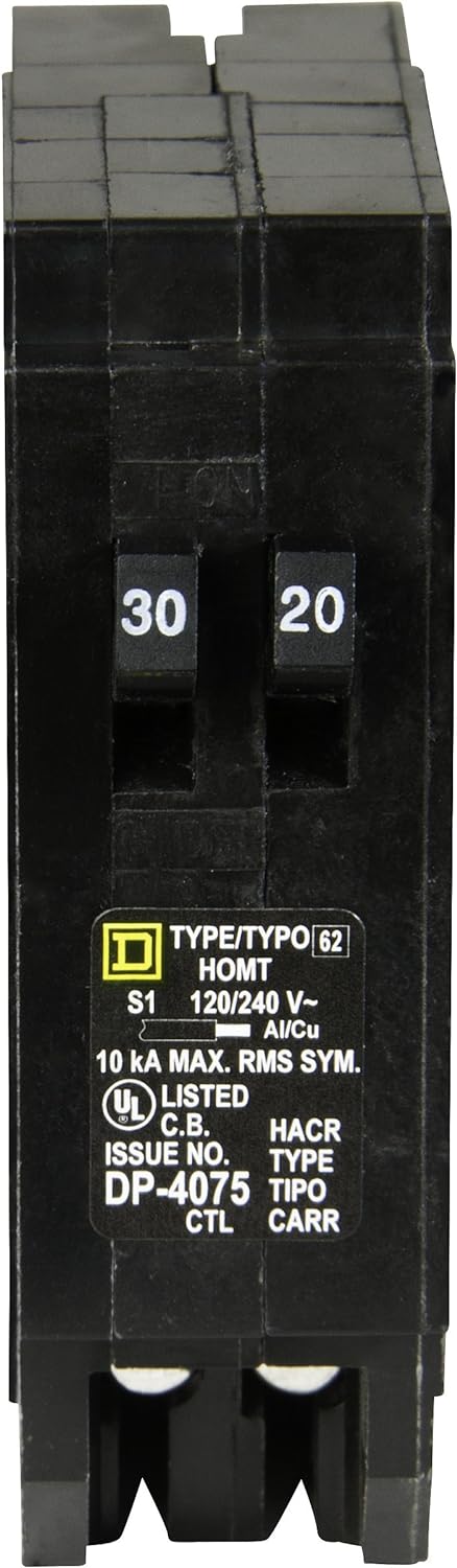 Schneider Electric Square D - HOMT3020 Homeline 1-30-Amp 1-20-Amp Single-Pole Tandem Circuit Breaker