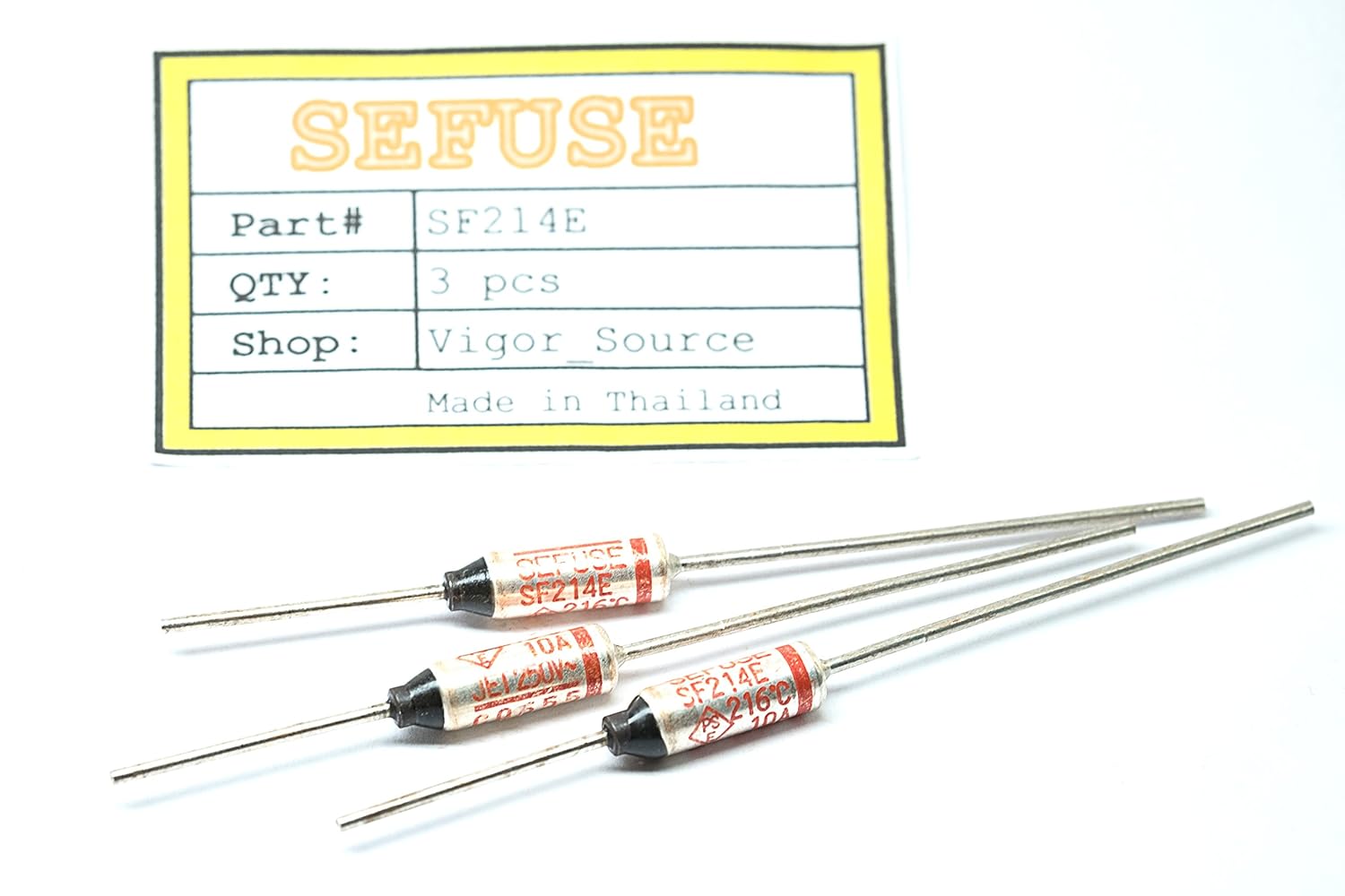 Generic Vigor_Source 3 pcs. SF214E NEC SEFUSE SF214E Thermal Fuse Thermal Cut Out 216C Cutoff 216 Degree 10A 250V (Rated Voltage: 110V