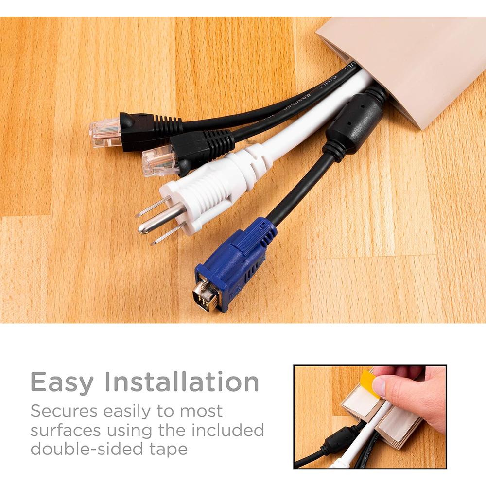 GE Cordinate 10 ft Cord Cover Floor, Cord Protector, Cord Management, Cord Concealer, Cable Hider and Cable Raceway, Extension Cor