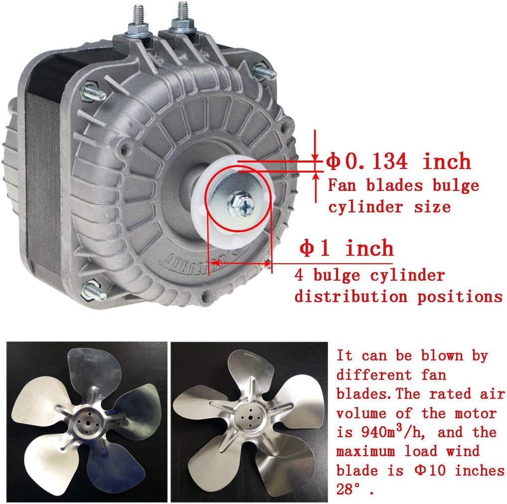 Retafe Shaded Pole Motor 120V 60Hz 1.01A 18W AC Fan Motor for Small Ventilation Equipment,Refrigeration Equipment Radiator Evaporator