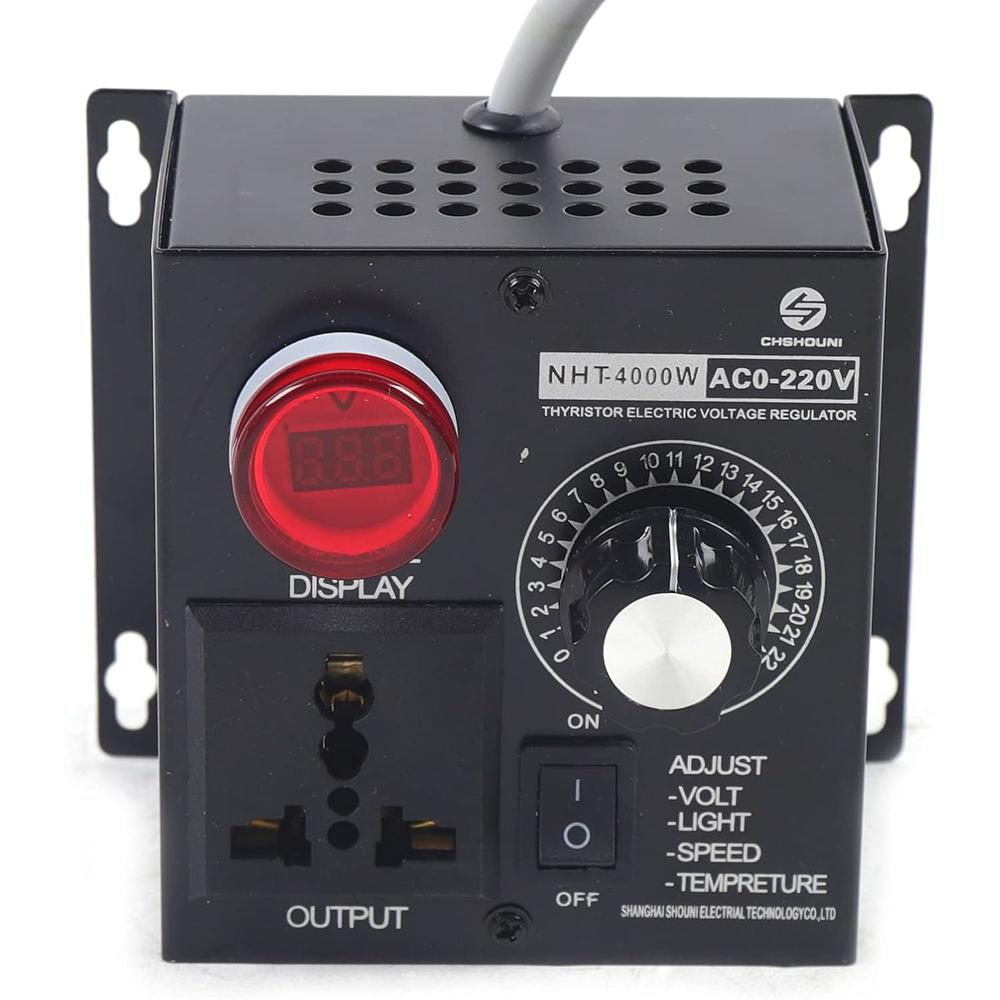 QianLai AC 110v 4000w Variable Fan Speed Controller, AC Motor Speed Controller, Variable Voltage Regulator Adjustable Voltage Controlle