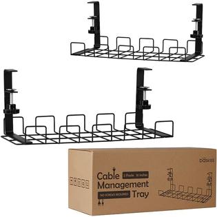 Baskiss Under Desk Cable Management Tray 2 Packs, 16 Under