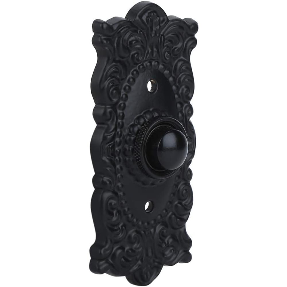 A29 LLC Wired Iron Doorbell Chime Push Button Vintage in Black Powder Coat Finish Vintage Decorative Door Bell with Easy Installation,