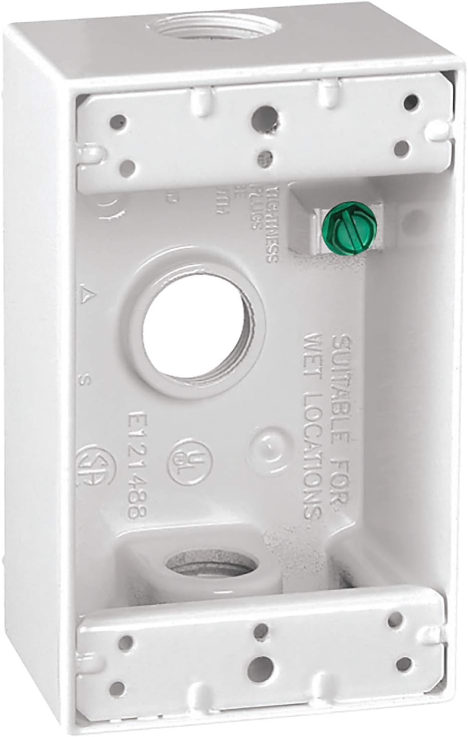 Sigma Engineered Solutions , White Sigma Electric 14250WH 1/2-Inch 3 Hole 1-Gang Box