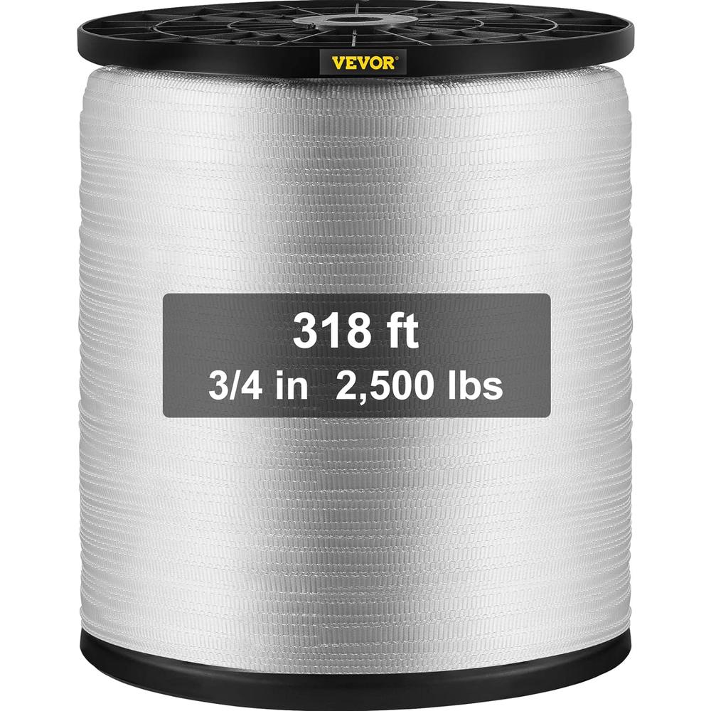 VEVOR 2500Lbs Polyester Pull Tape, 318' x 3/4" Flat Tape for Wire