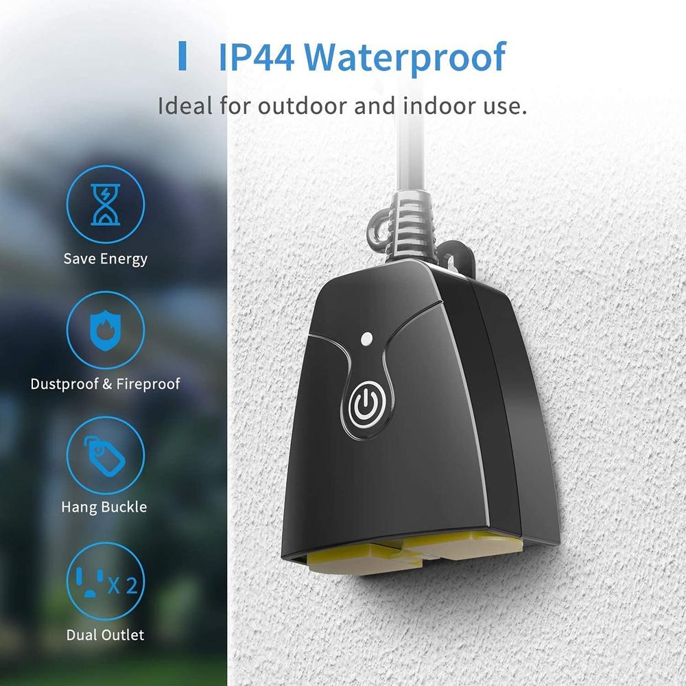 Waterproof WiFi Outdoor Smart Plug Outlet ALEXA & GOOGLE ASSISTANT