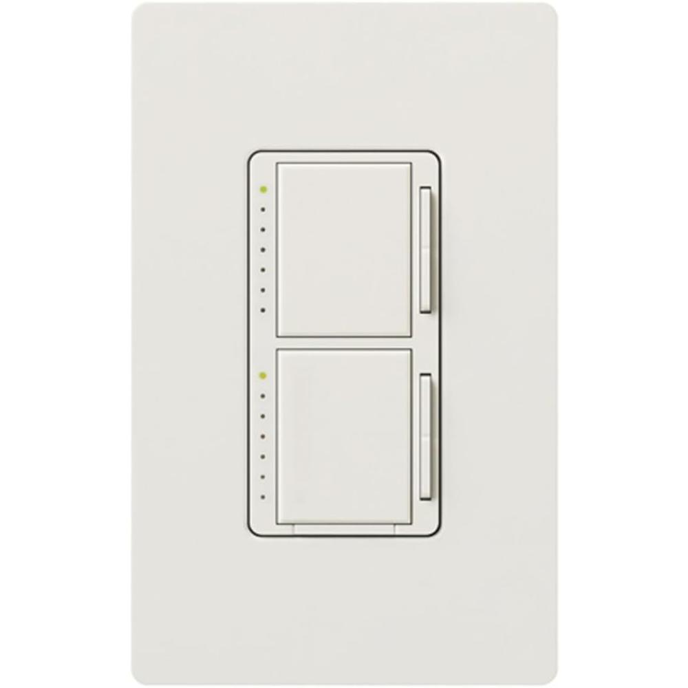 Lutron Maestro Dual Digital Dimmer Switch for Incandescent Bulbs, 300-Watt/Single-Pole, MA-L3L3-WH, White