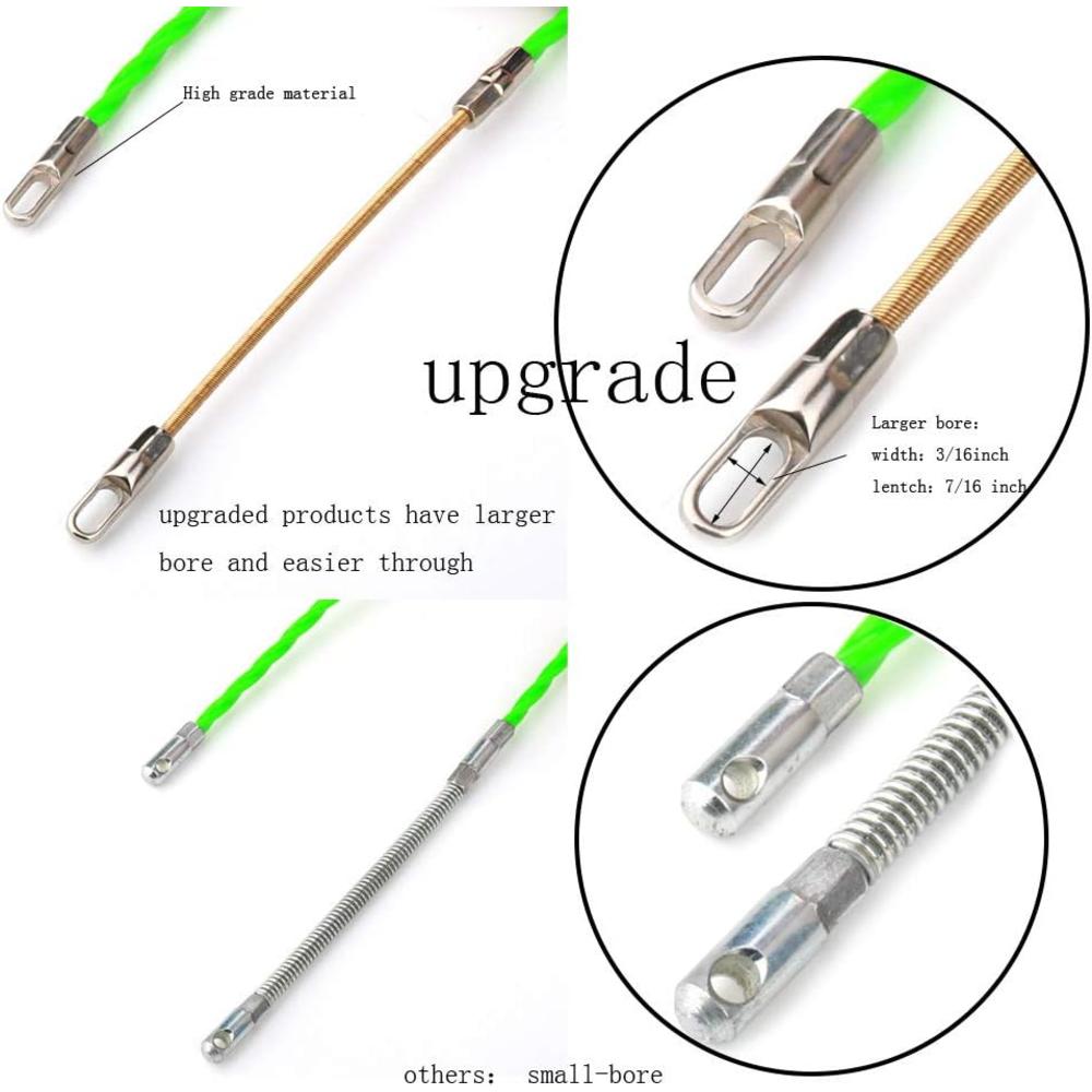 StartFine Upgrade Fish Tape Wire Puller Through Wall Wire Threader Fish plus Fish Cable Fastener with Steel rope 40FT(12M)