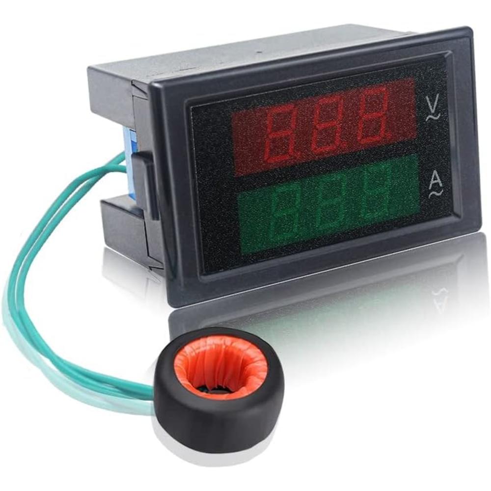 KETOTEK Digital Ammeter Voltmeter AC 80V-300V 100A, 2in1 Multimeter Panel 110V/220V, Volt Amp Meter LED Display Voltage Amperage Detect