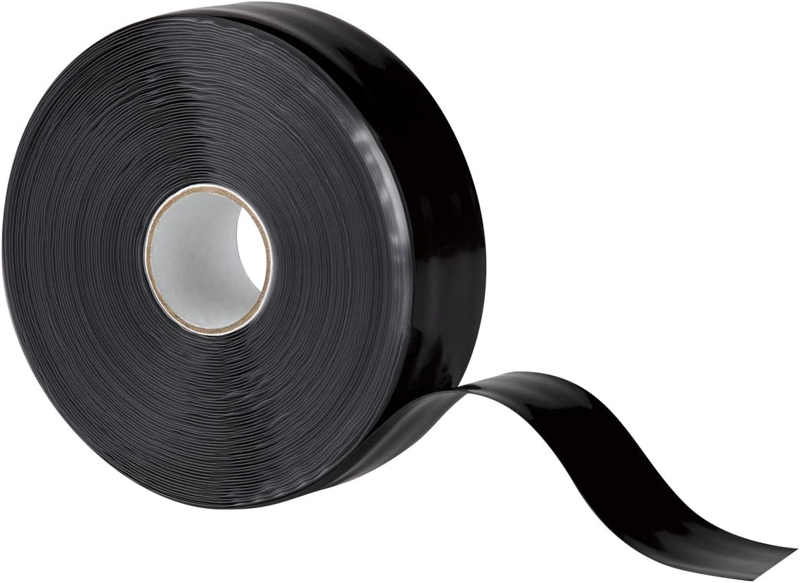 X-Treme Tape TPE-X36ZLB Silicone Rubber Self Fusing Tape, 1" x 36', Triangular, Black