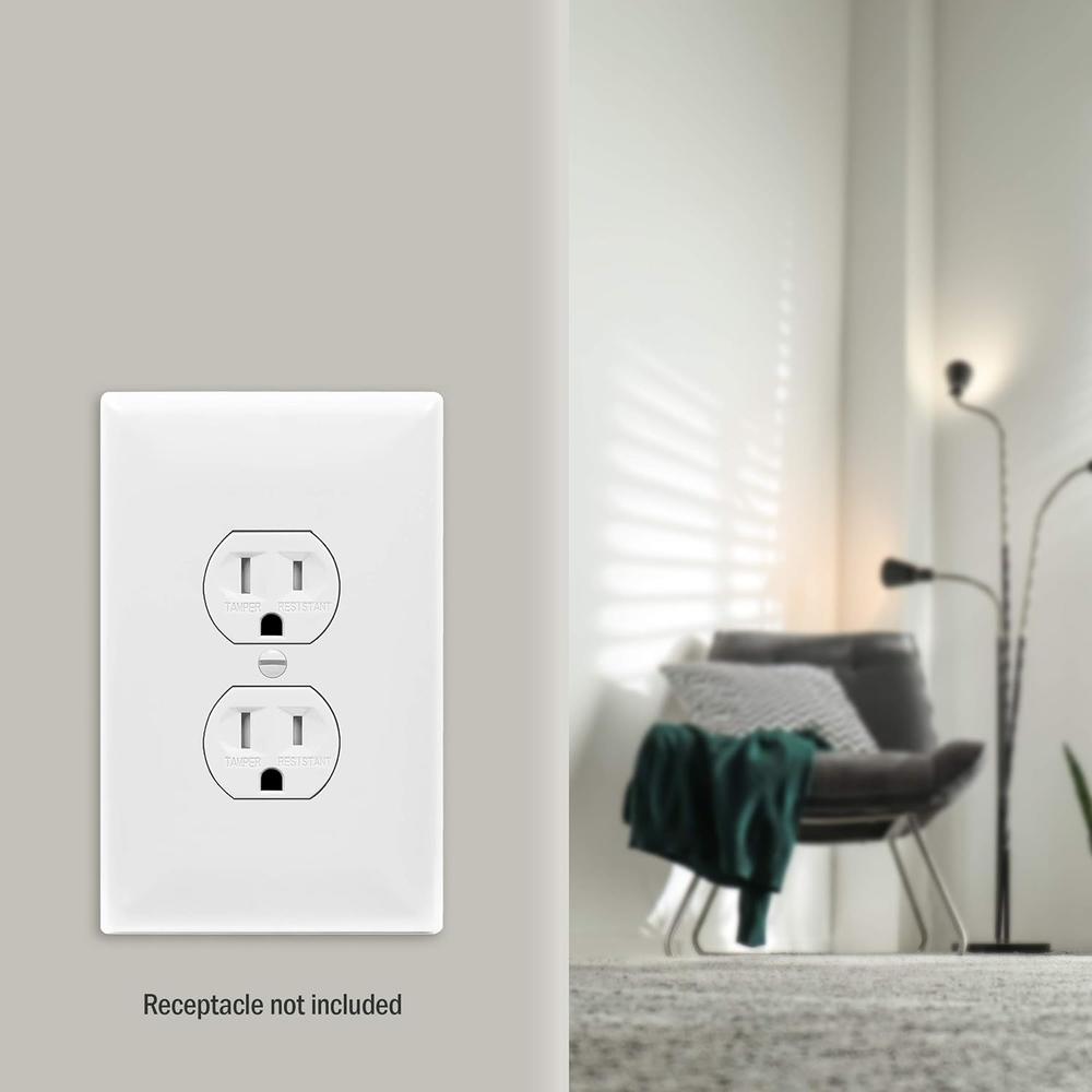Enerlites Jumbo Duplex Receptacle Outlet Wall Plate, Electrical Outlet Covers, Gloss Finish, Over-Size 1-Gang 5.5" x 3.5", Poly