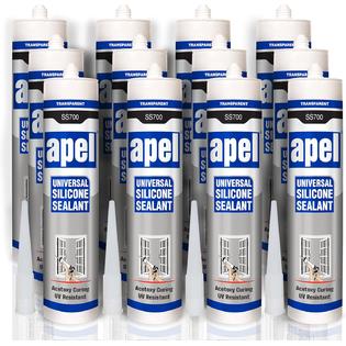 MITREAPEL Multipurpose 100% Silicone Sealant (12 x 8.4 fl oz) Clear  Waterproof 12 Pack