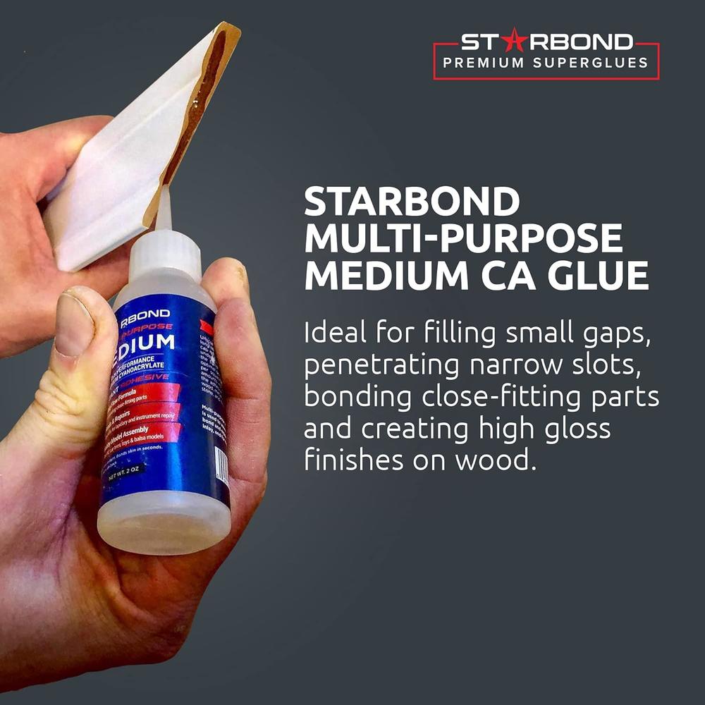 Starbond Premium Grade Cyanoacrylate (CA) Super Glue  - 2 OZ PRO PACK (56-gram) - "All Purpose" Medium 150 CPS Viscosity Adhes