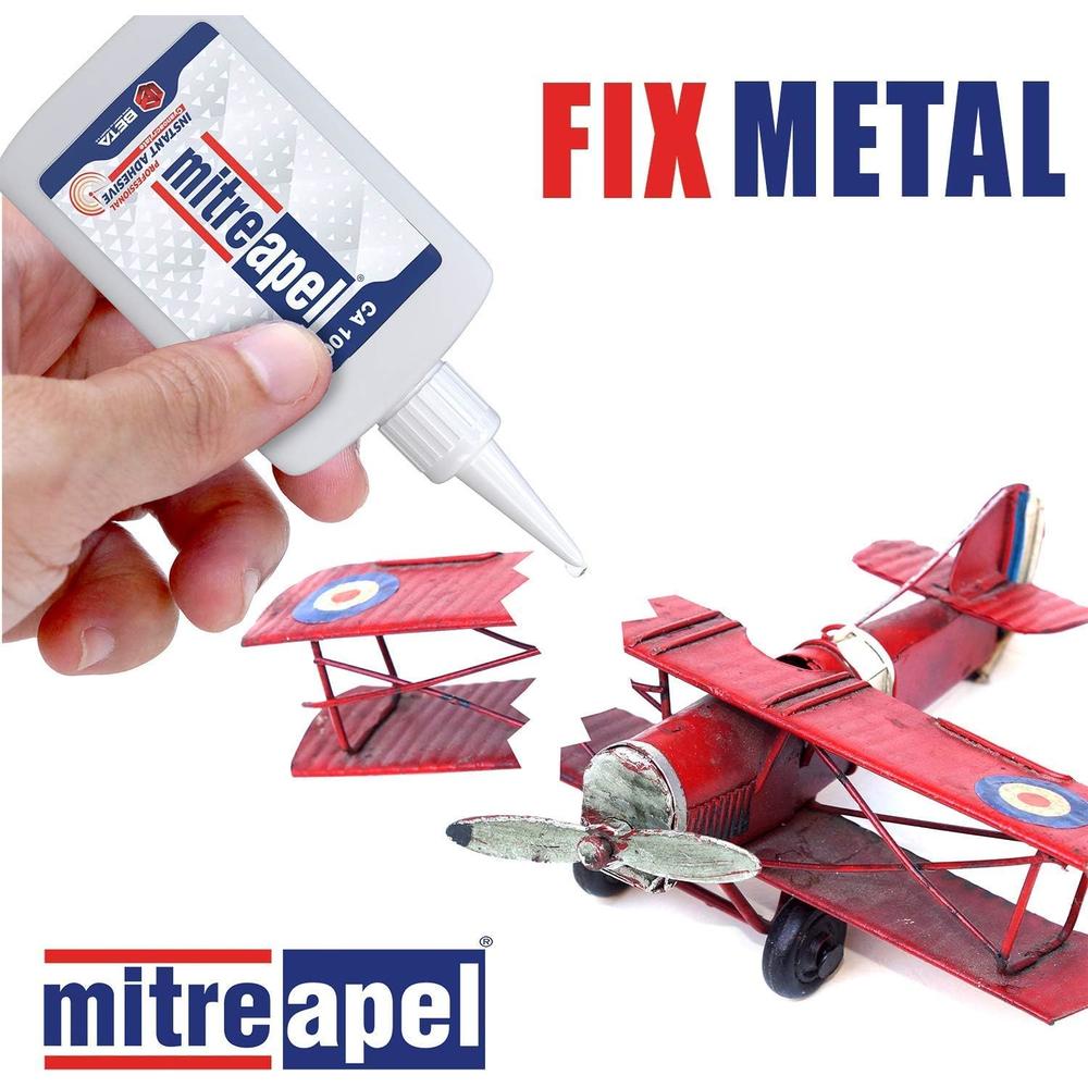 MITREAPEL Super CA Glue (3.5 oz.) with Spray Adhesive Activator (13.5 fl oz.) - Ca Glue with Activator for Wood, Plastic, Metal