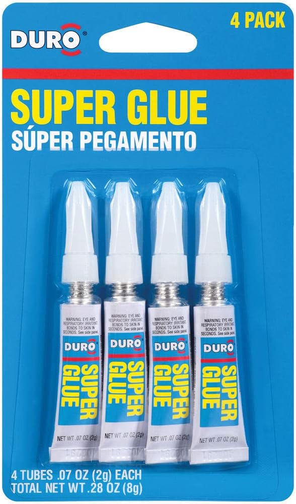 Duro Super Glue, 0.07 oz, 4 pack