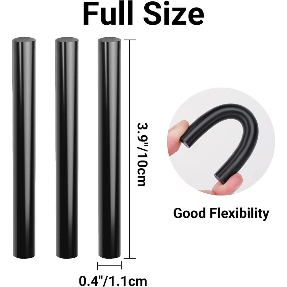 EnPoint Black Hot Glue Sticks Full Size,  24 PCS 4" Long x 0.43" Dia Hot Melt Glue Sticks for Craft, Fabric Adhesive Glue Sti