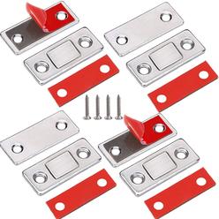 JIAYI Cabinet Magnetic Catch  4 Pack Ultra Thin Cabinet Door Magnetic Catch for Drawer Magnets Adhesive Cabinet Latch Magnetic Closur