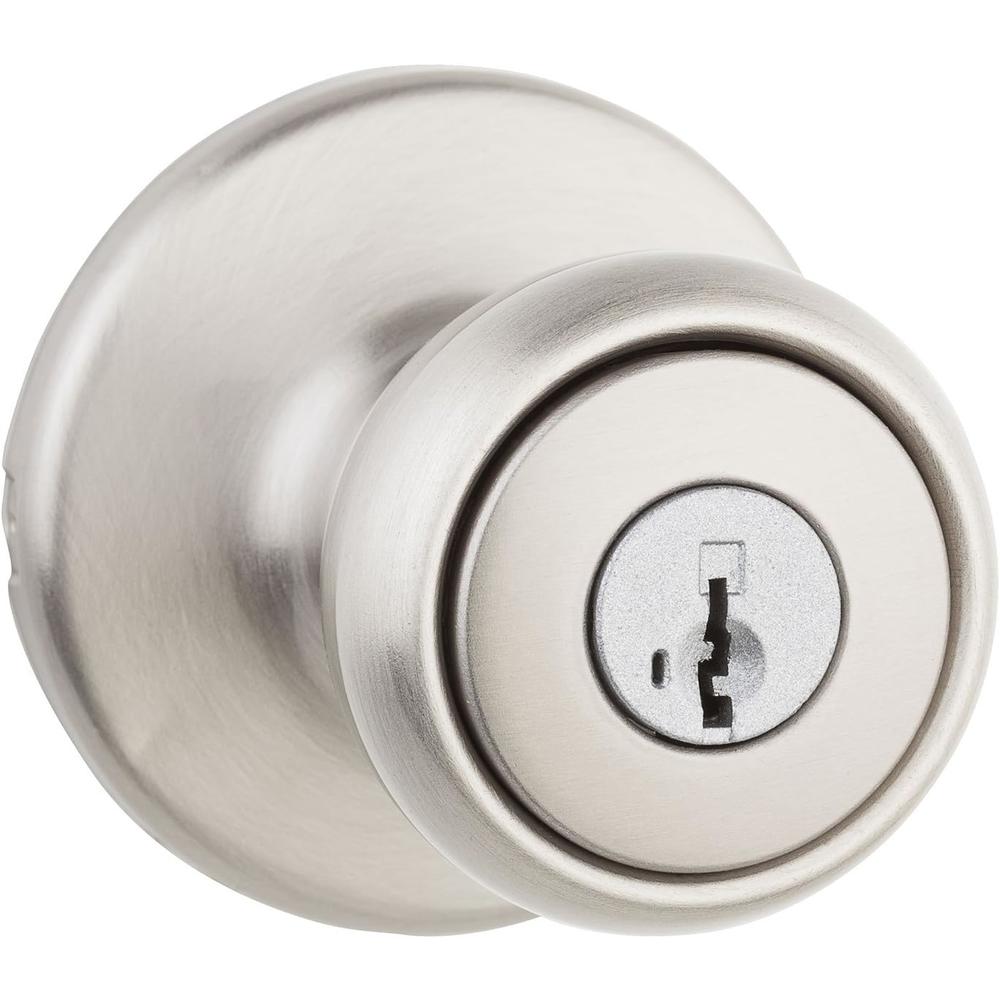 Kwikset 94002-852 Tylo Keyed Entry Knob with Smartkey Security In Satin Nickel