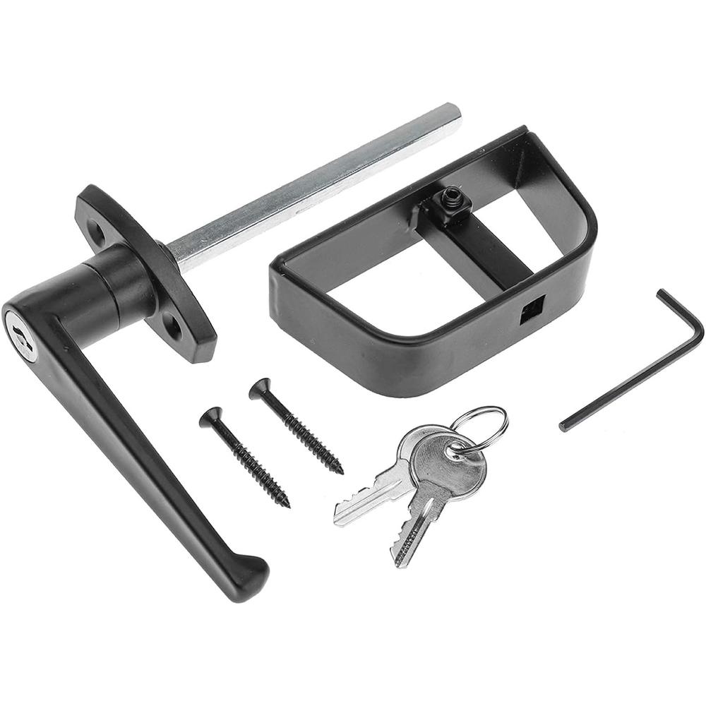 freebirdtrading fitness Shed Door Latch L-Handle Lock Kit with 2 Keys, 4-1/2" Stem Shed Lock Barn Door Lock Playhouse Lock