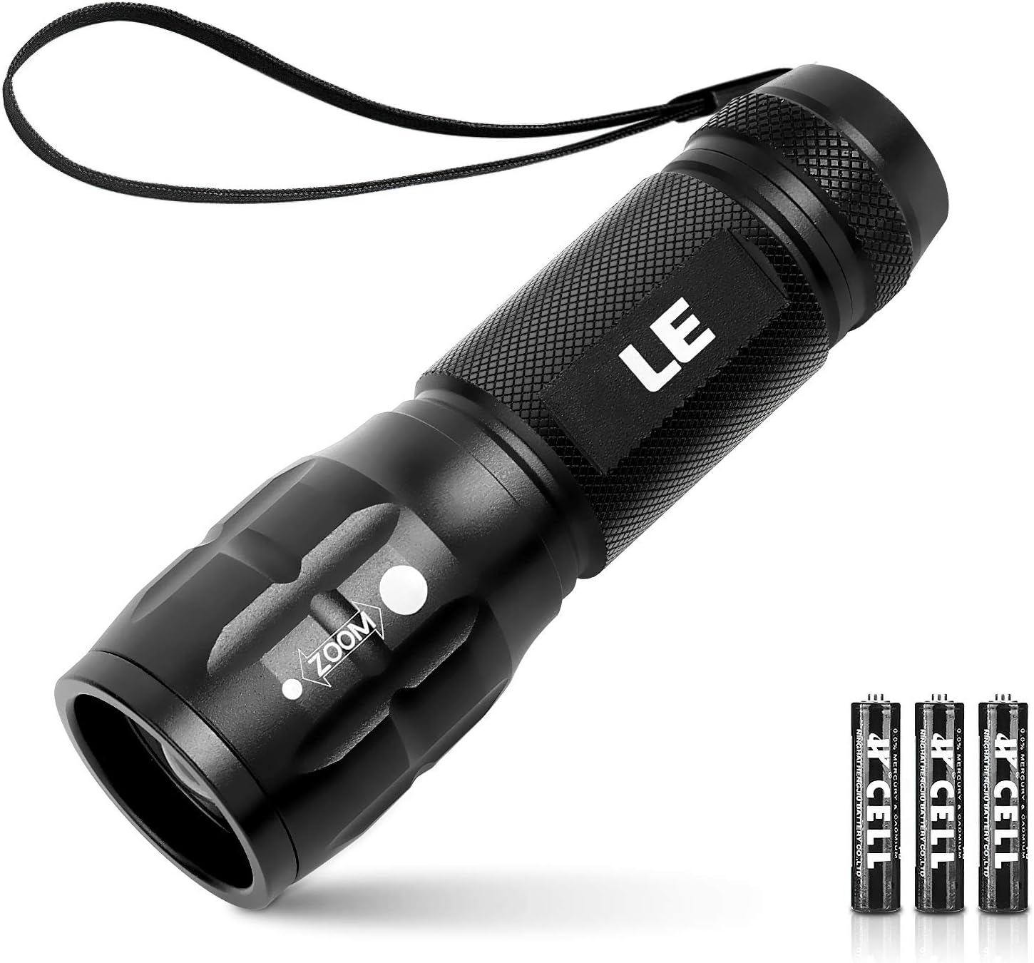 Lighting EVER LE LED Flashlight LE1000 High Lumens, Small and Extremely Bright Flash Light, Zoomable, Water Resistant, Adjustable Brightness