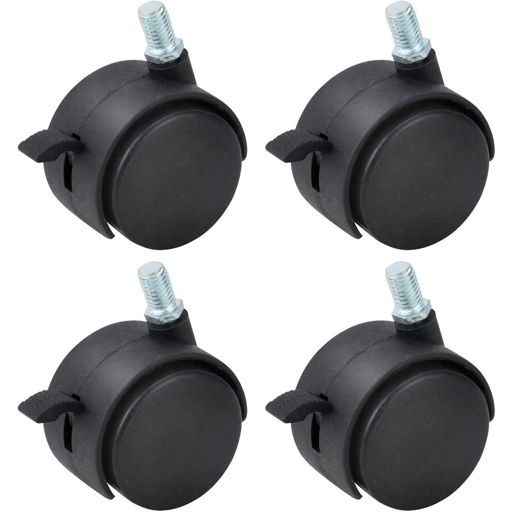 Gizhome HOWDIA 4 Pack 2 Inch Nylon Plastic Replacement Caster Swivel Furniture Wheels Floor Protecting Office Chair Swivel Caster Threa
