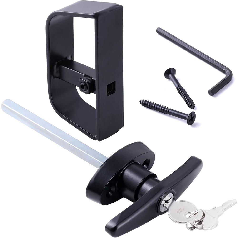 Aiwaiufu 5.5 inch T-Handle Lock Set, Shed Door Lock with 2 Keys,5-1/2" Stem for Shed, Barn, Playhouse