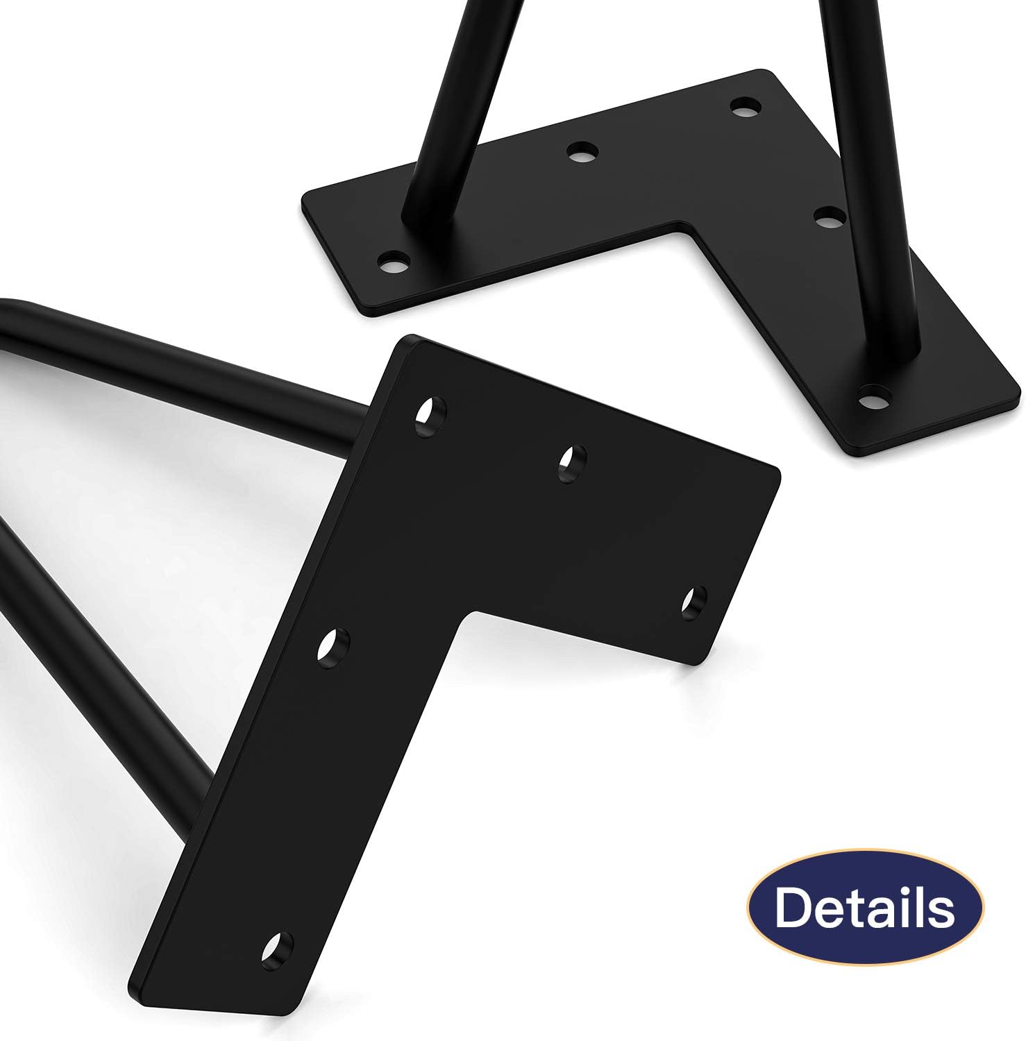 Orgerphy 8&#226;&#128;&#157; Black Hairpin Furniture Legs(4PCS) | Heavy-Duty Hairpin Legs End Table Legs| with Screws and 4p